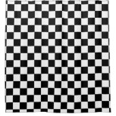Retro Schwarz-Weiß-Prüfmuster Duschvorhang (Vorderseite)