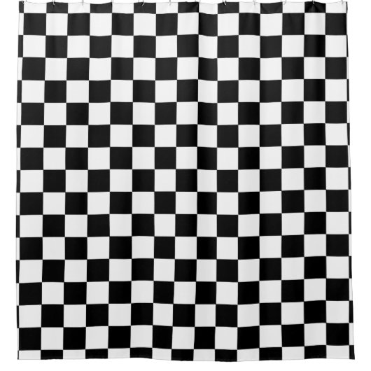 Retro Schwarz-Weiß-Prüfmuster Duschvorhang (Vorderseite)