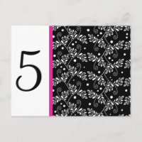 Retro Schwarz Weiß Reben Blumen Hochzeit Tischnumm