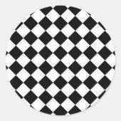 Retro Schwarz/Weiß Runder Aufkleber (Vorderseite)