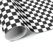 Retro Schwarz-Weiß-Schachbrettmuster Geschenkpapier (Rolleneckpunkt)