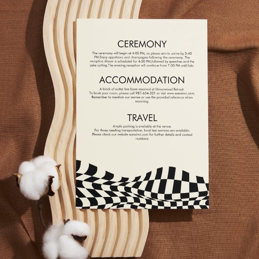 Retro schwarz-weiß Schachtel Die Details Hochzeit Einladung