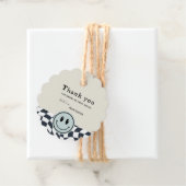 Retro Schwarz-Weiß-Schachtel Geburtstag Danke Geschenkanhänger (Beispiel)