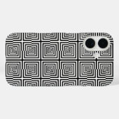 Retro Schwarz-weiß Squares Psychedelic Pattern Case-Mate iPhone Hülle (Rückseite (Horizontal))
