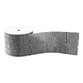 Retro Schwarz-weiß Squares Psychedelic Pattern Ripsband (Spule)
