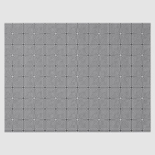 Retro Schwarz-weiß Squares Psychedelic Pattern Seidenpapier