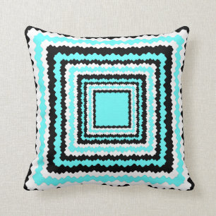 Retro, schwarz, Weiß u. Aquarick-Gestell-Entwurf Kissen