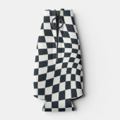 Retro Schwarz-weiß überprüft Warpkette überprüft Flaschenkühler (Rückseite)