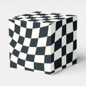 Retro Schwarz-weiß überprüft Warpkette überprüft Geschenkschachtel (Vorderseite)