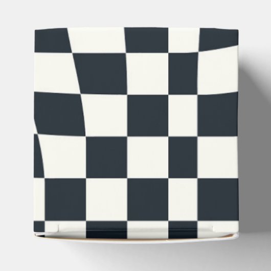 Retro Schwarz-weiß überprüft Warpkette überprüft Geschenkschachtel (Oben)