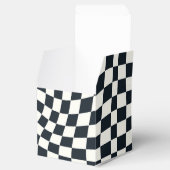 Retro Schwarz-weiß überprüft Warpkette überprüft Geschenkschachtel (Geöffnet)