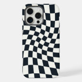 Retro Schwarz-weiß überprüft Warpkette überprüft iPhone Hülle (Rückseite)