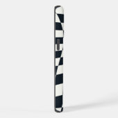 Retro Schwarz-weiß überprüft Warpkette überprüft iPhone Hülle (Rechte Seite)