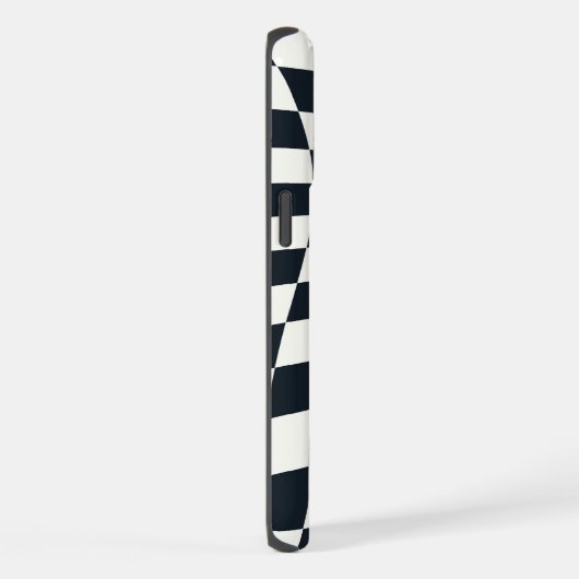 Retro Schwarz-weiß überprüft Warpkette überprüft iPhone Hülle (Rechte Seite)