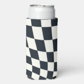 Retro Schwarz-weiß überprüft Warpkette überprüft Selters Dosenkühler (Seltzer Rückseite)