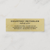 Retro Schwarz-weiß und Beige Zickzack Muster Skinn Mini Visitenkarte (Rückseite)