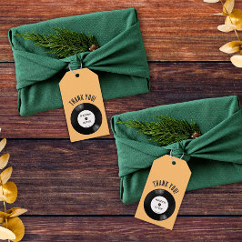 Retro Schwarz-weiß Vinyl Record Wedding Vielen Dan Geschenkanhänger