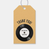 Retro Schwarz-weiß Vinyl Record Wedding Vielen Dan Geschenkanhänger (Vorderseite)