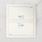 Retro Schwarz-weiß Wedding Platzkarte (Außenseite Aufgefaltet)