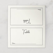 Retro Schwarz-weiß Wedding Platzkarte (Außenseite Aufgefaltet)