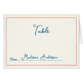 Retro Schwarz-weiß Wedding Platzkarte