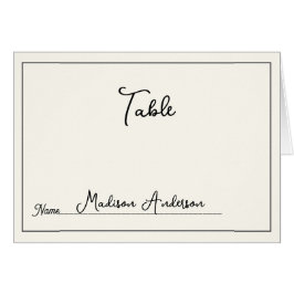 Retro Schwarz-weiß Wedding Platzkarte