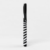 Retro Schwarz-weiße Abstrakte Zebra-Musterinitiale Case-Mate iPhone Hülle (Hinten/Rechts)