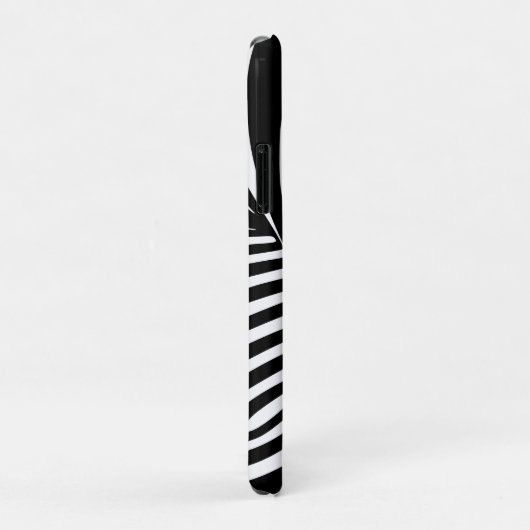 Retro Schwarz-weiße Abstrakte Zebra-Musterinitiale Case-Mate iPhone Hülle (Hinten/Rechts)