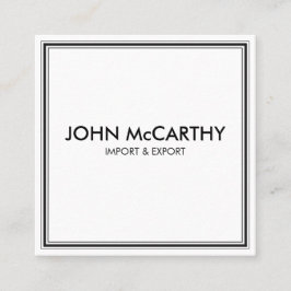 Retro Schwarz-weiße Berufliche Streifen Minimalist Quadratische Visitenkarte