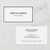 Retro Schwarz-weiße Berufliche Streifen Minimalist Visitenkarte (Vorne/Hinten)