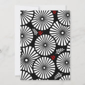 Retro Schwarz-weiße Blume Einladung (Rückseite)