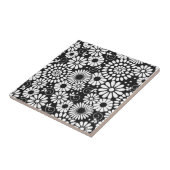 Retro-Schwarz-weiße Blume Fliese (Seite)