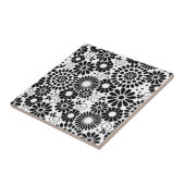 Retro-Schwarz-weiße Blume Fliese (Seite)