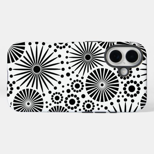 Retro Schwarz-weiße Blume iPhone 5 Fall Case-Mate iPhone Hülle (Rückseite (Horizontal))