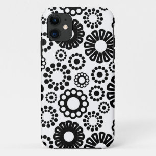 Retro Schwarz-weiße Blume iPhone 5 Fall 11 Hülle