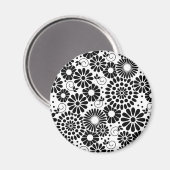 Retro Schwarz-weiße Blume iPhone-Magnet Magnet (Vorderseite/Rückseite)