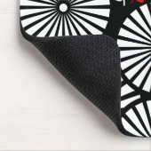 Retro Schwarz-weiße Blume mousepad (Ecke)