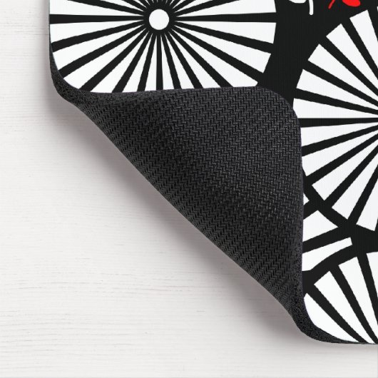 Retro Schwarz-weiße Blume mousepad (Ecke)