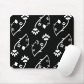 Retro Schwarz-weiße Blume mousepad (Mit Mouse)