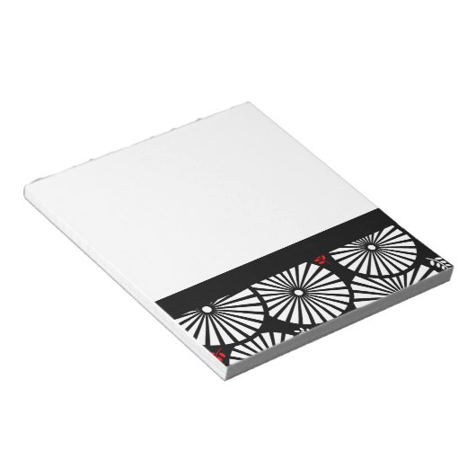 Retro-Schwarz-weiße Blume-Notebook Notizblock (angewinkelt)