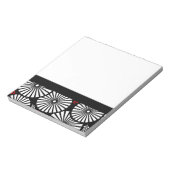 Retro-Schwarz-weiße Blume-Notebook Notizblock (Rotiert)