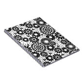 Retro-Schwarz-weiße Blume-Notebook Notizblock (Rechte Seite)
