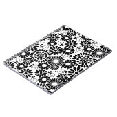 Retro-Schwarz-weiße Blume-Notebook Notizblock (Linke Seite)
