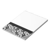 Retro-Schwarz-weiße Blume-Notebook Notizblock (Rotiert)