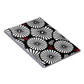 Retro-Schwarz-weiße Blume-Notebook Notizblock (Rechte Seite)