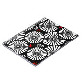 Retro-Schwarz-weiße Blume-Notebook Notizblock (Linke Seite)
