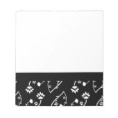 Retro-Schwarz-weiße Blume-Notebook Notizblock (Vorderseite)