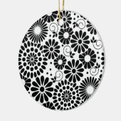 Retro Schwarz-weiße Blume Ornament (Links)