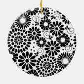 Retro Schwarz-weiße Blume Ornament (Hinten)