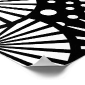 Retro Schwarz-weiße Blume Poster (Ecke)